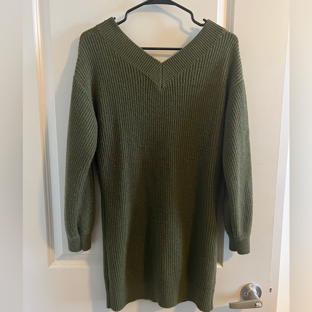 Green sweater dress